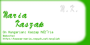 maria kaszap business card